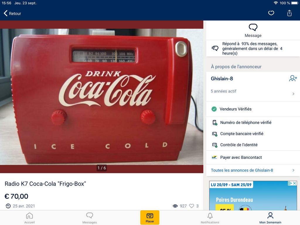 Radio coca cola, Enlèvement, Comme neuf