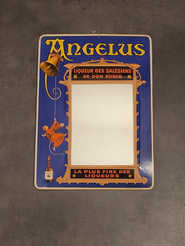 Angelus likeurreclamespiegel van karton, Ophalen of Verzenden, Gebruikt, Reclamebord