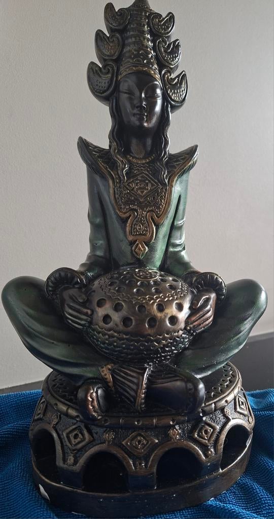 Gipsen beeld Indiase god/godin, Verzamelen, Ophalen, Zo goed als nieuw, Religie