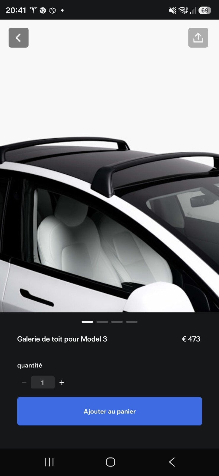 Barres de toit d'origine Tesla modèle 3, Enlèvement