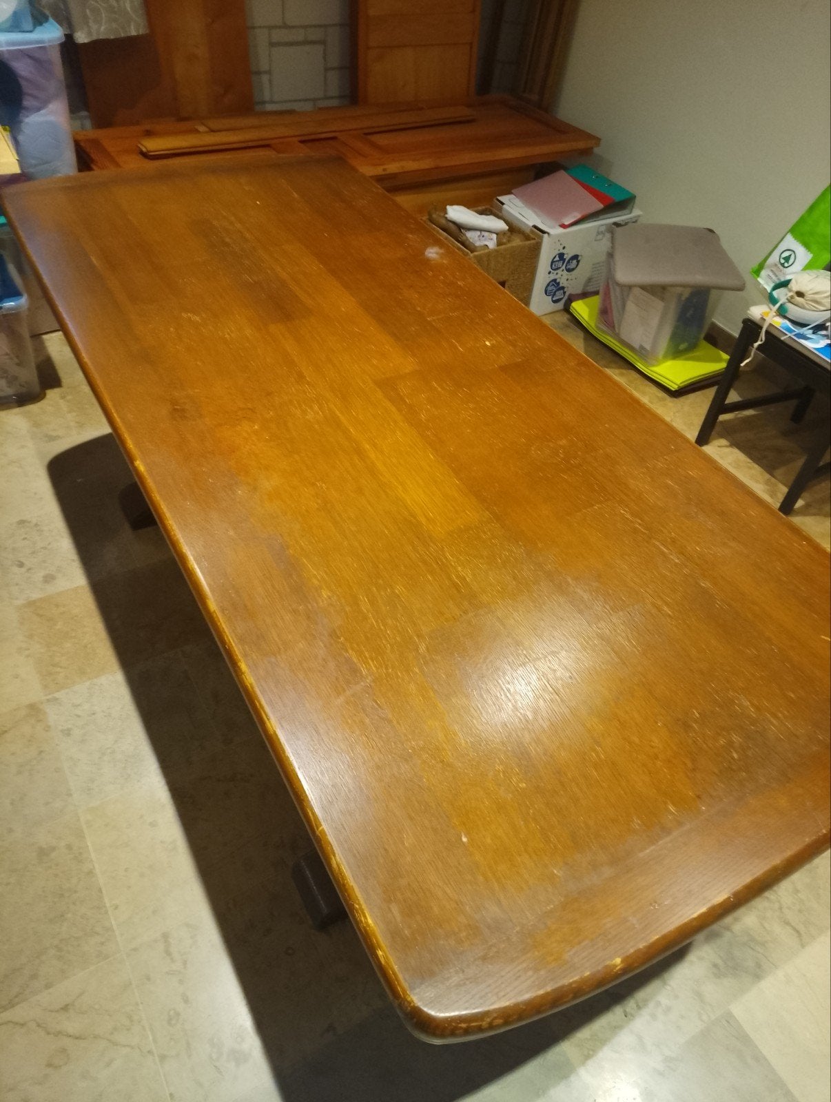 Houten tafel, Ophalen, Gebruikt, Eikenhout, 200 cm of meer