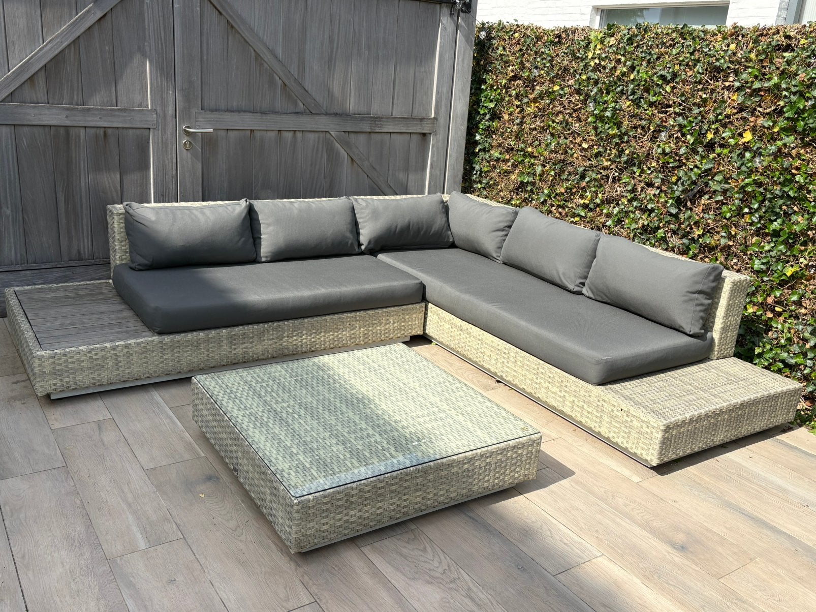 Outdoor loungeset, 5 places, Osier, Comme neuf, Enlèvement