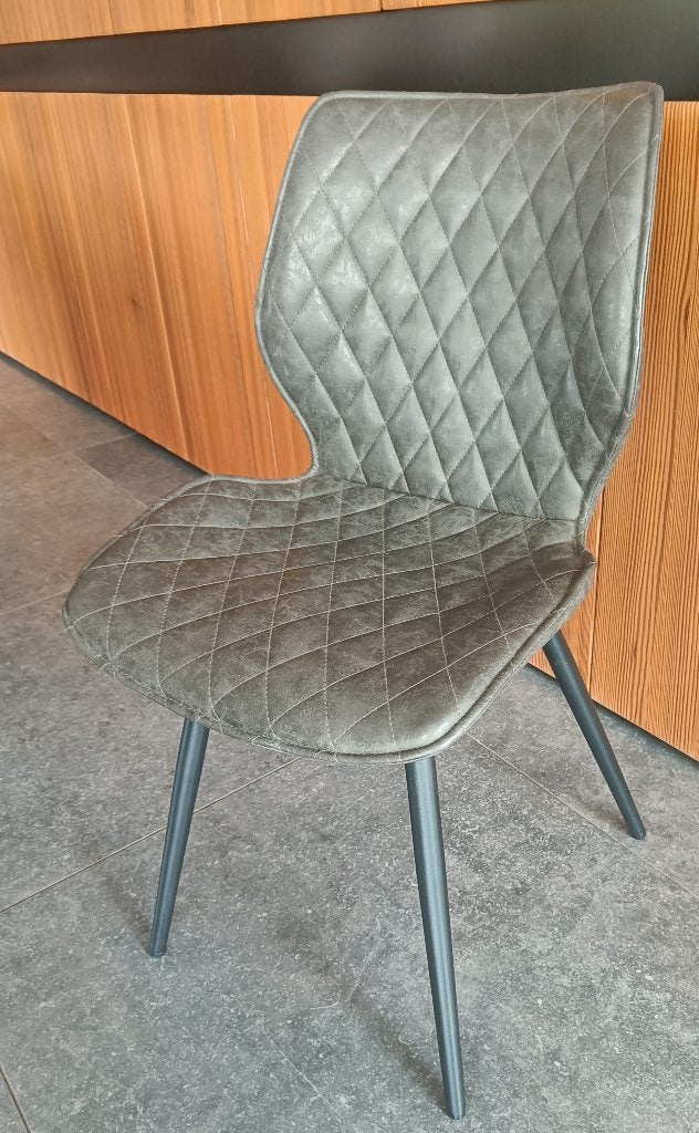 6 moderne eetkamerstoelen in antraciet kunstleer, Gris, Enlèvement, Autres matériaux, Modern