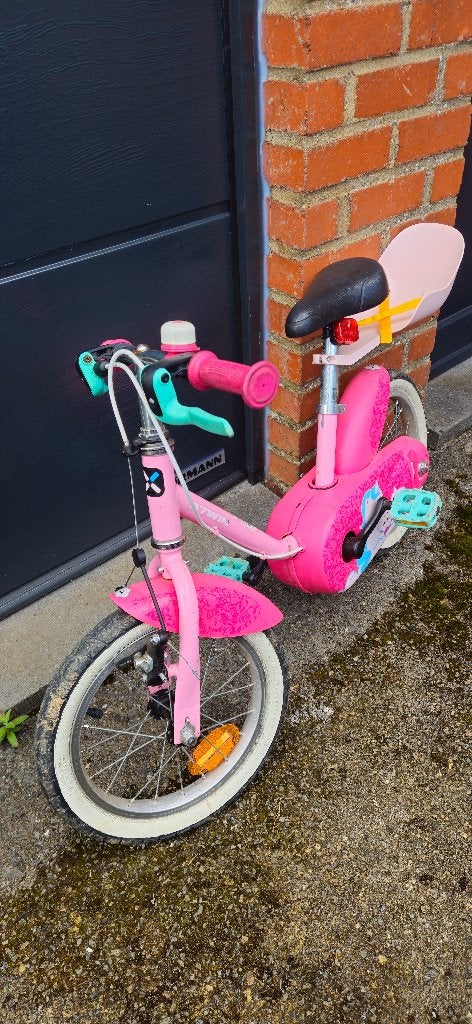 Vélo enfant B'Twin 14 pouces rose licorne + porte-poupée, Fietsen en Brommers, Fietsen | Kinderfietsjes, Gebruikt, Minder dan 16 inch