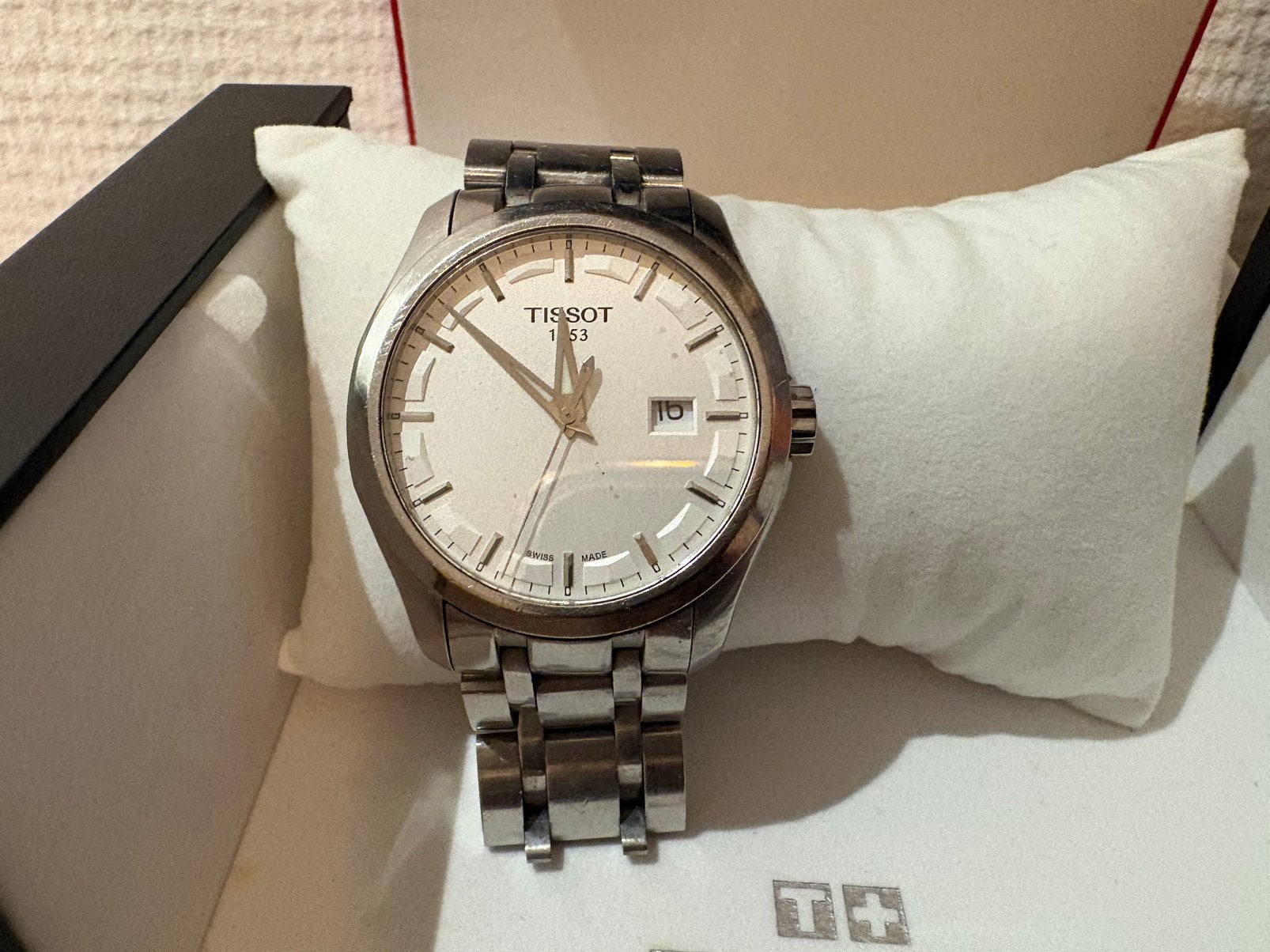 Horloge Tissot 1853 Couturier in originele doos, Enlèvement, Utilisé, Montre-bracelet, Autres marques