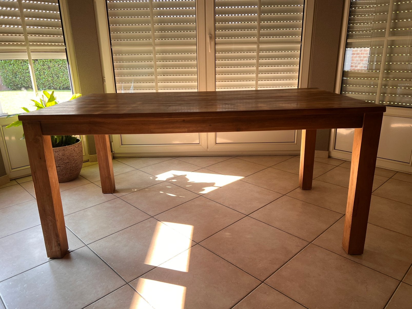 Teaken tafel, Huis en Inrichting, Tafels | Eettafels, Ophalen, Zo goed als nieuw