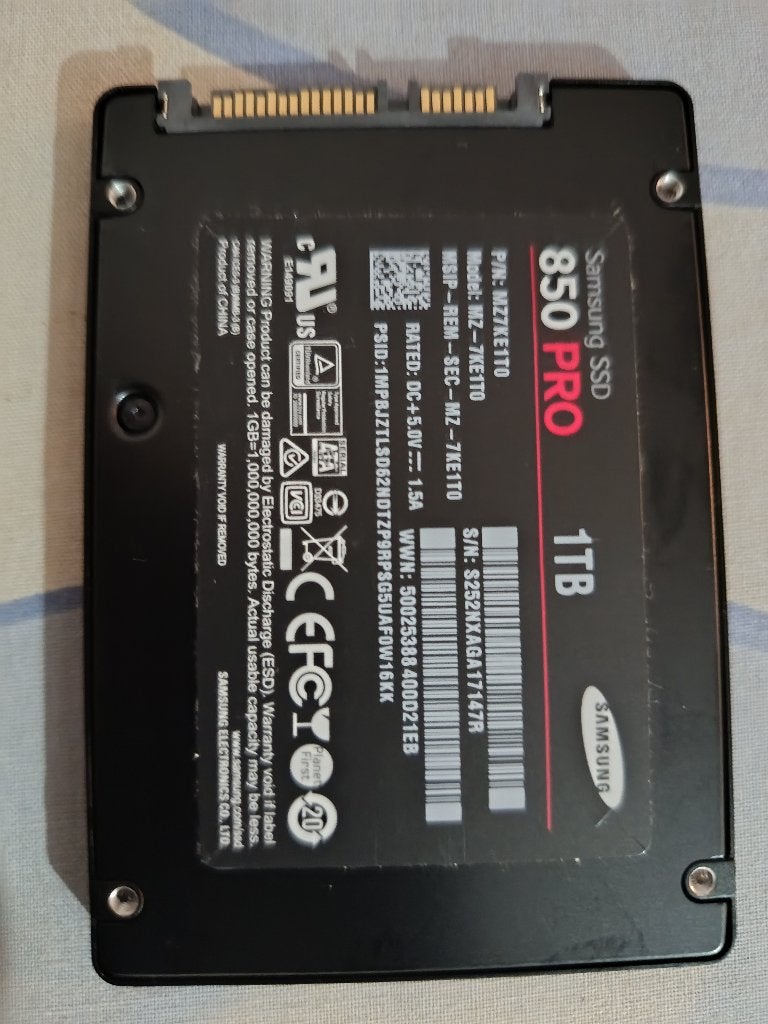 SSD Samsung 850 Pro 1Tb, Computers en Software, Harde schijven, Intern, Ophalen of Verzenden, Zo goed als nieuw, 1Tb
