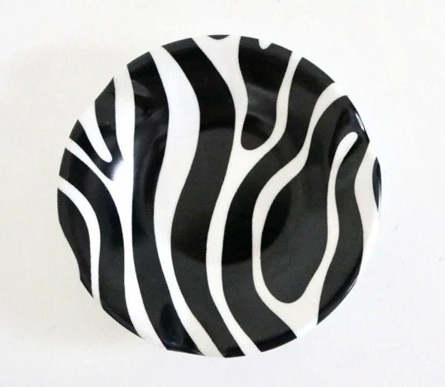 Zebra Print Ashtray by Ornamin Vintage Cogebi Cendrier Asbak, Ophalen of Verzenden, Zo goed als nieuw, Asbak