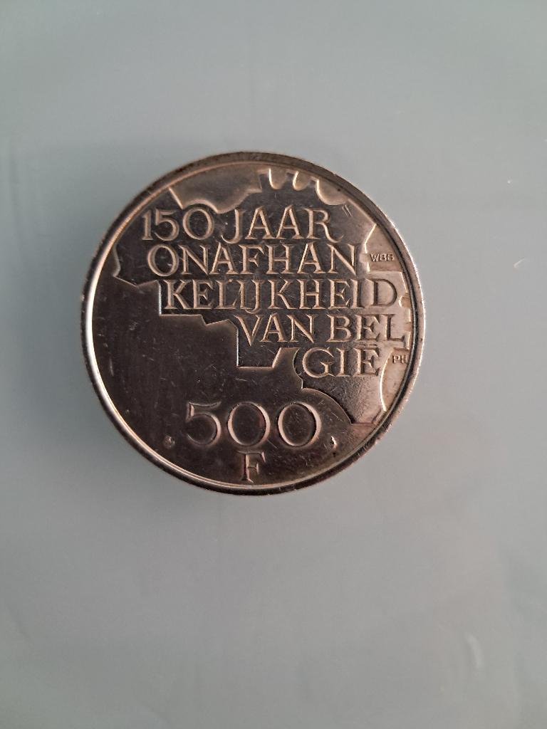 500 BF + munten & biljetten, Enlèvement, Plaqué argent, Monnaie en vrac