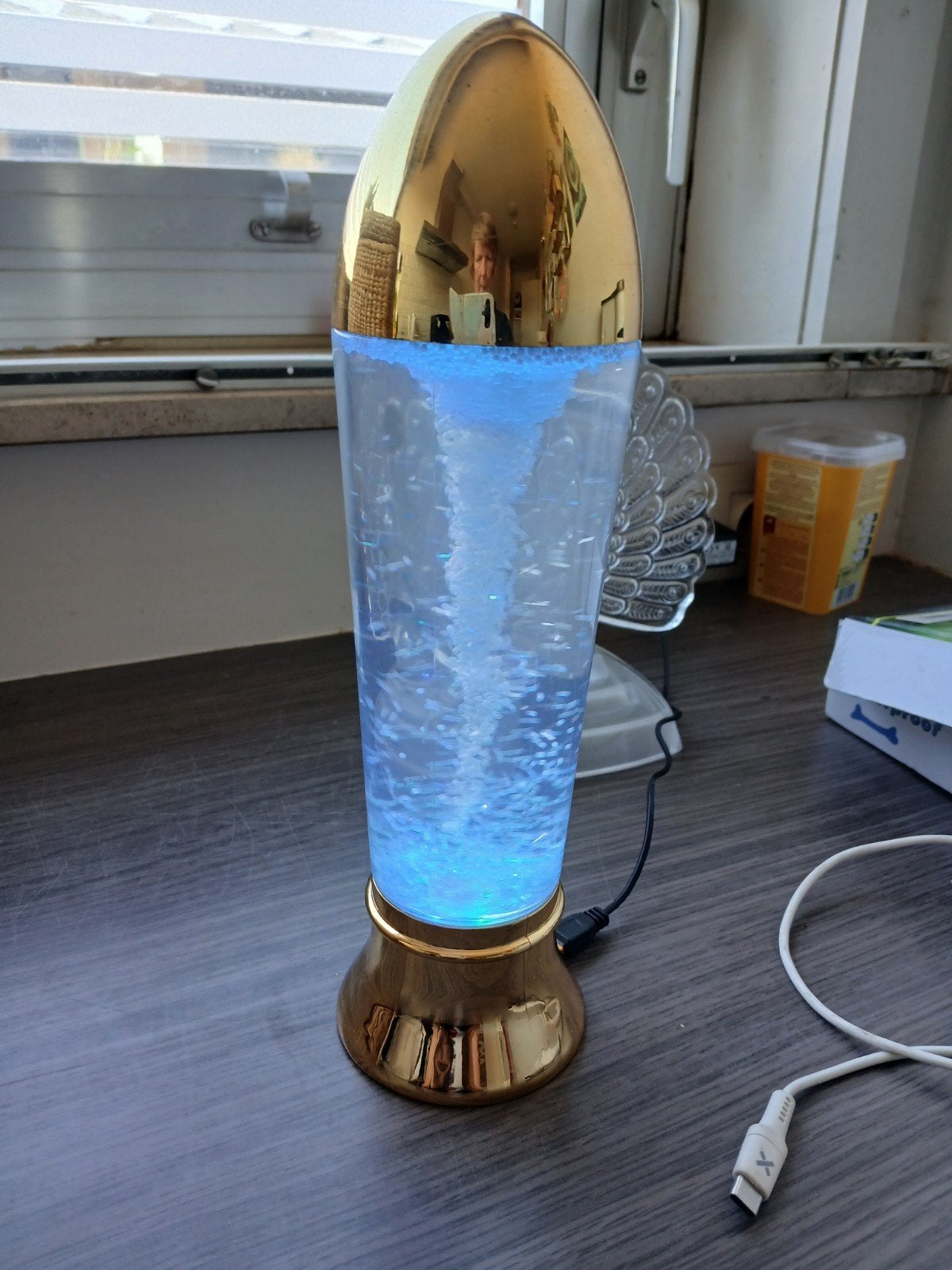 sneeuw lamp, Huis en Inrichting, Ophalen, Zo goed als nieuw, Glas, Lavalamp