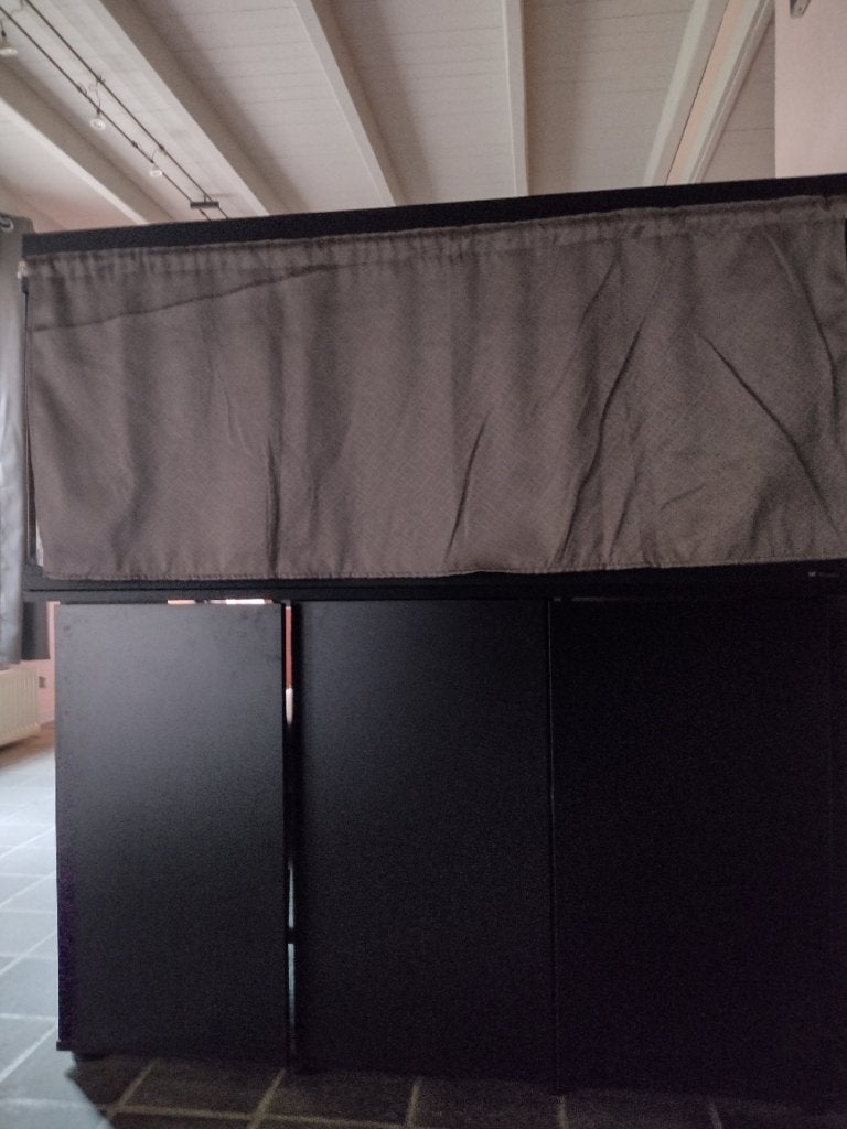 Aquarium 240L met kast en gordijn, Ophalen, Inclusief deksel, Gebruikt, Leeg aquarium
