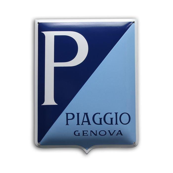 Piaggio genova supper mooi emaillen reclame decoratie bord, Ophalen of Verzenden, Zo goed als nieuw, Reclamebord