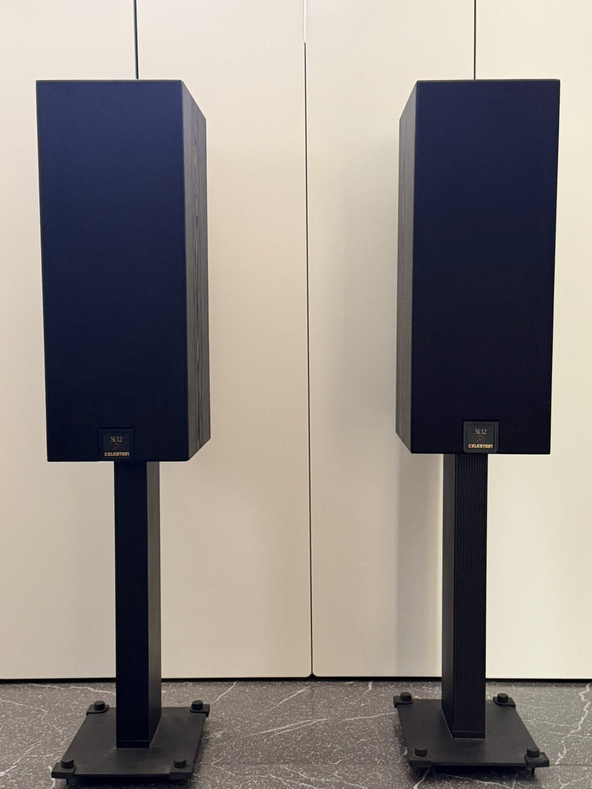 Set Celestion SL12  boxen met stands, TV, Hi-fi & Vidéo, Enceintes, Enlèvement, Comme neuf