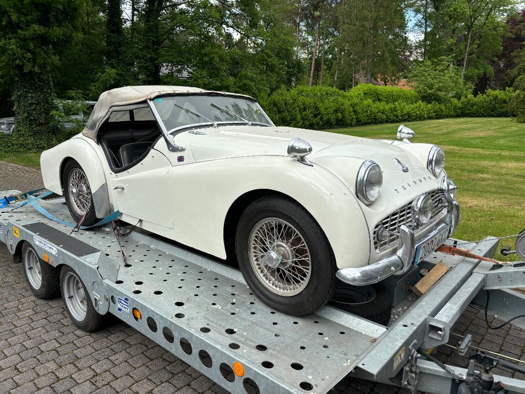 Mooie Triumph TR3, Zwart, Cabriolet, Wit, Bedrijf