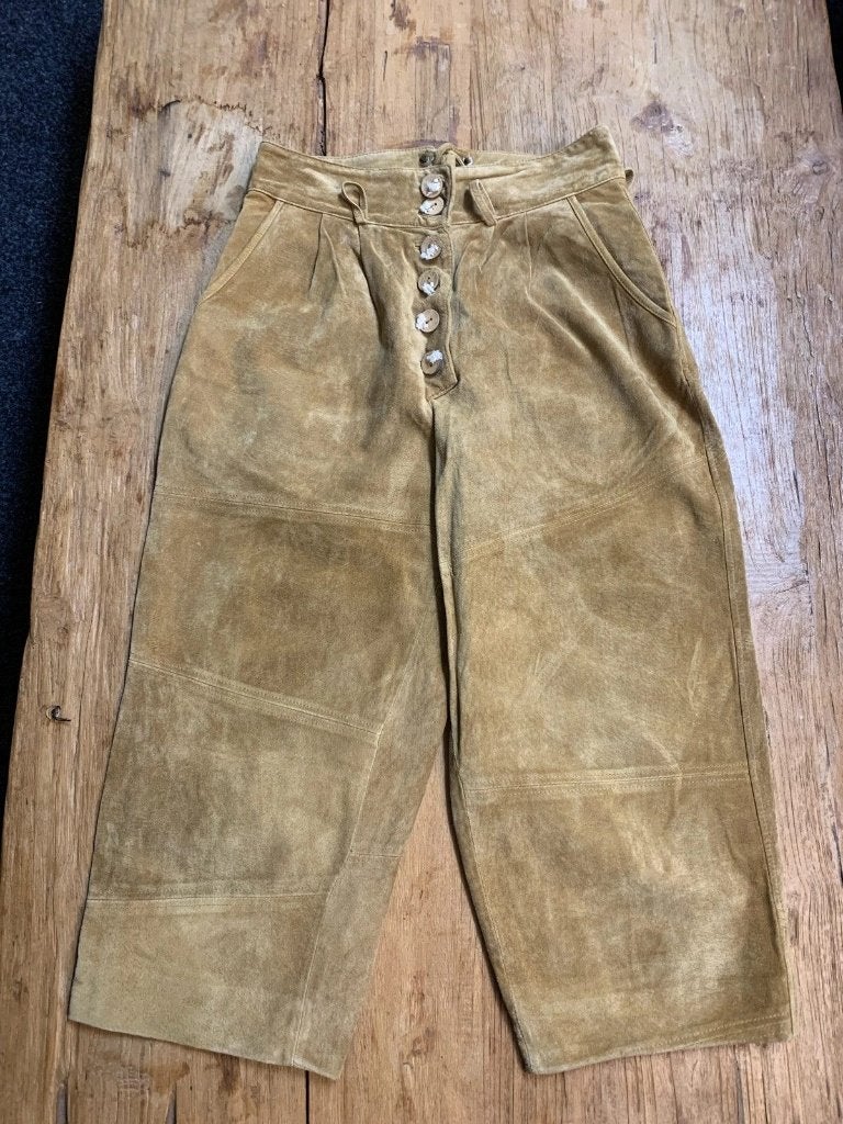 Dames originele lederhosen/kniebroek, Taille 38/40 (M), Enlèvement ou Envoi, Beige, Comme neuf