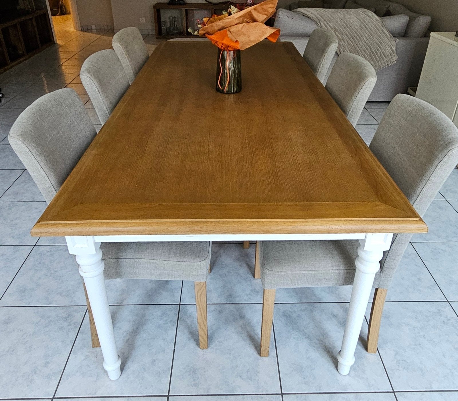 Landelijke eettafel (incl. 6 stoelen), Huis en Inrichting, Tafels | Eettafels, Ophalen