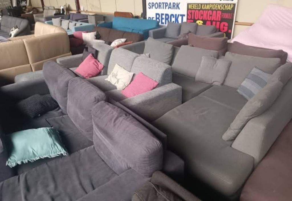 Hoekbanken U banken slaapbanken zetels sofas salons, Ophalen, Leer