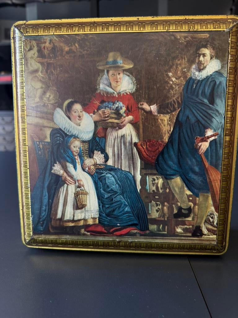 Blikken doos met sleuteltje Demaret, Antiek en Kunst, Antiek | Religieuze voorwerpen, Ophalen of Verzenden