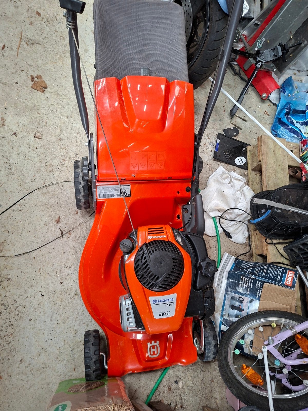 Grasmachine Husqvarna lc247, Ophalen, Zo goed als nieuw, Husqvarna, Opvangzak