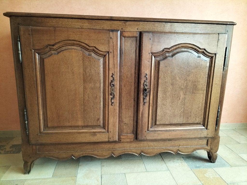 Buffet ancien en chêne patiné, Avec porte(s), Moins de 100 cm, 100 à 150 cm, Enlèvement