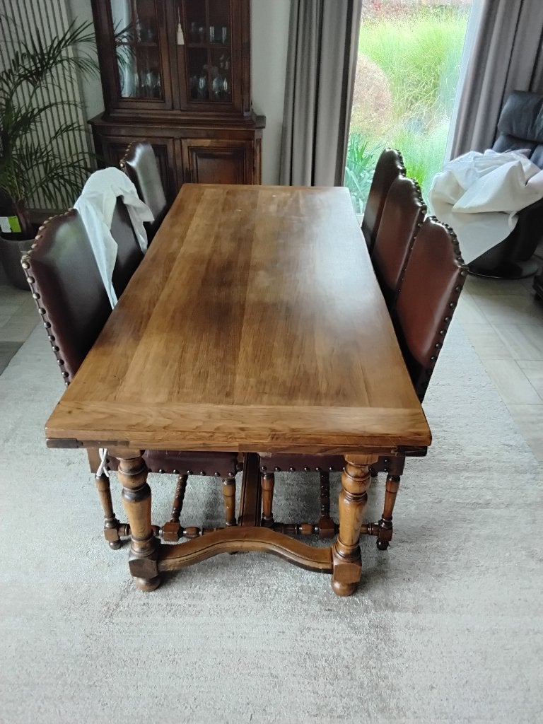 Eettafel met 6 stoelen, Klassiek, Enlèvement, Utilisé, 50 à 100 cm