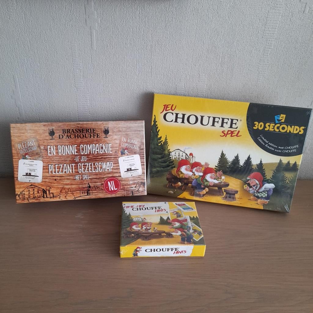 3 gezelschapsspelen  La Chouffe.   ( lot), Verzamelen, Ophalen of Verzenden, Gebruiksvoorwerp