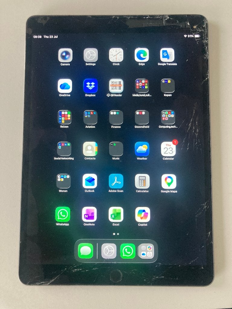 iPad Air 3 - prêt à l'emploi - écran remplaçable uniquement, Informatique & Logiciels, Gris, Enlèvement ou Envoi, 11 pouces, Apple iPad Air