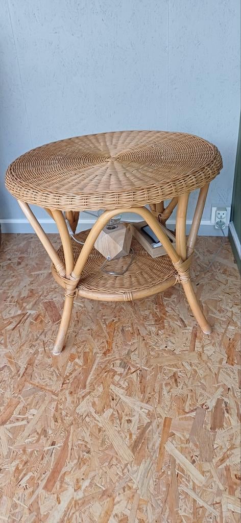 Retro rieten salontafel, Antiek en Kunst, Ophalen