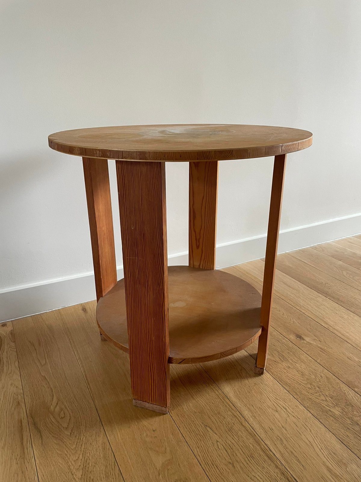 Vintage bijzettafel, Ophalen, Gebruikt, 55 tot 75 cm, 60 cm of meer