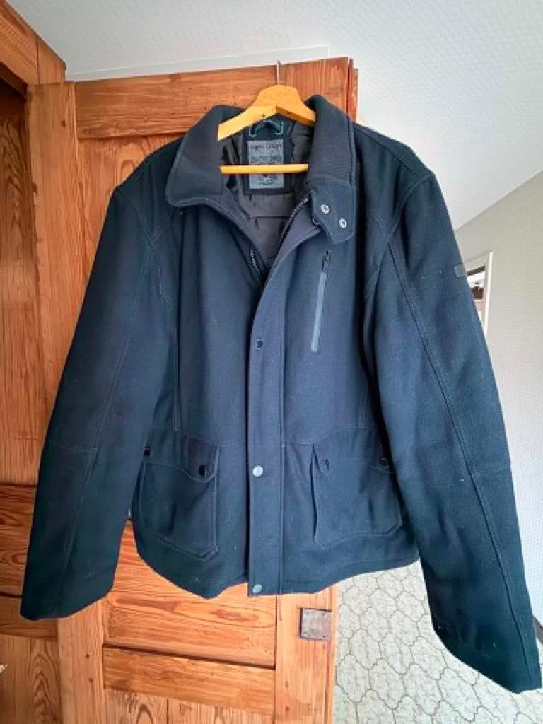 Zwarte wollen herenjas Angelo Litrico, Kleding | Heren, Jassen | Winter, Gedragen, Overige maten, Zwart, Ophalen of Verzenden