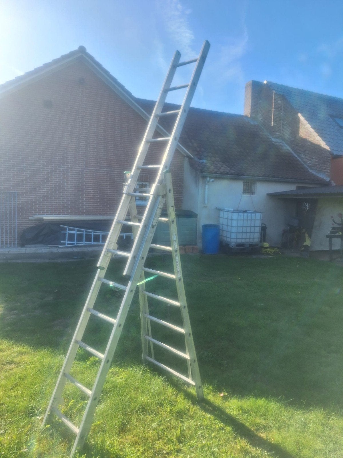 Professionele aluminium 3-delige ladder – Petry, Doe-het-zelf en Bouw, Ophalen, Ladder