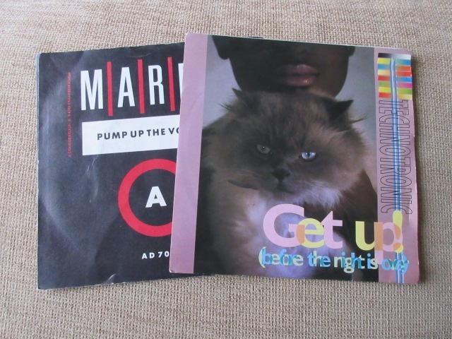 lot 2x Vynils 45t MARRS & Technotronic, Enlèvement ou Envoi, Single, Utilisé, Pop