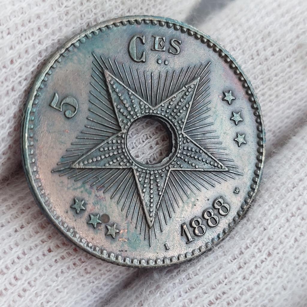 Piece de monnaie / Congo Belge / 5 Centimes / 1888 / SPL, Timbres & Monnaies, Monnaies | Belgique, Enlèvement ou Envoi, Monnaie en vrac