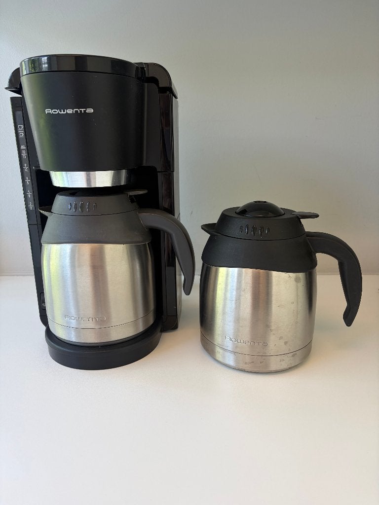 Rowenta koffiezetapparaat +2 thermoskannen in perfecte staat, Elektronische apparatuur, Ophalen, Gebruikt, 10 kopjes of meer, Koffiemachine