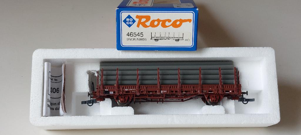 SNCB*NMBS ROCO WAGON KBS+CHARGEMENT TUBES *HO*DC, Analogique, Wagon, Roco, Envoi