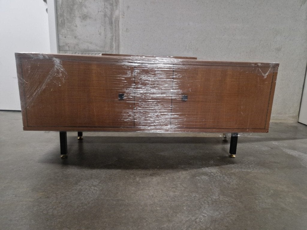 Meuble TV / buffet bas vintage en bois – style Mid-Century, 25 à 50 cm, Moins de 100 cm, Mid-century / vintage, 100 à 150 cm
