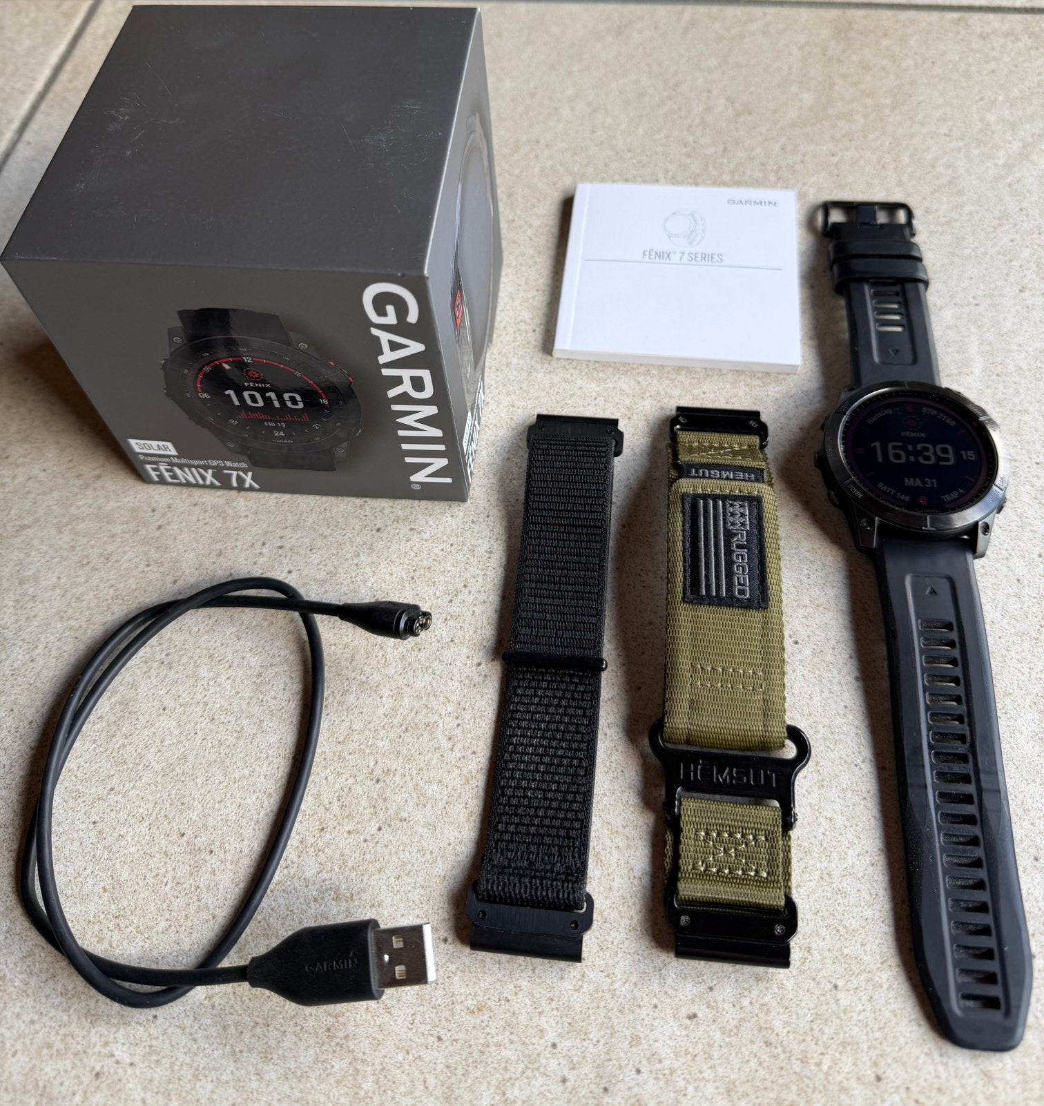 Garmin Fenix 7X Solar 51mm - als nieuw - bieden vanaf 300€, Étanche, Avancer d'un pas, Comme neuf, Enlèvement