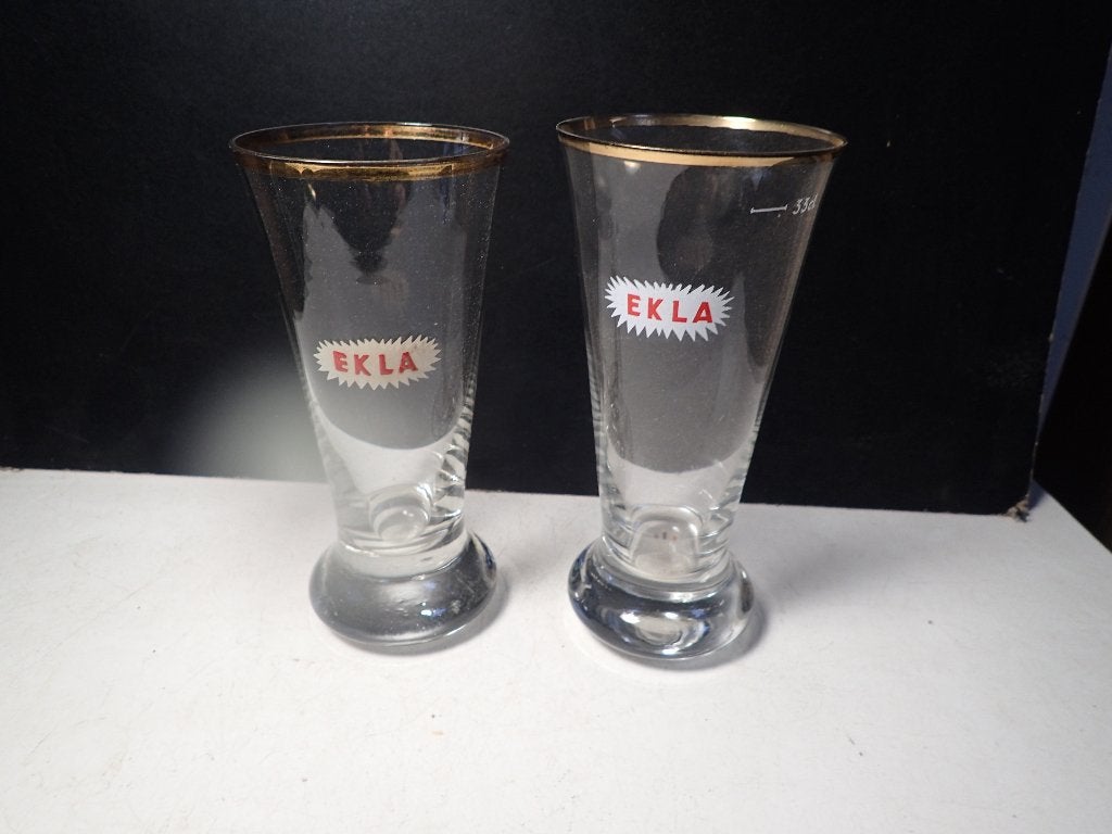 2 bierglazen Ekla  Van den Heuvel (Verschillend), Enlèvement ou Envoi, Utilisé, Verre ou Verres, Autres marques