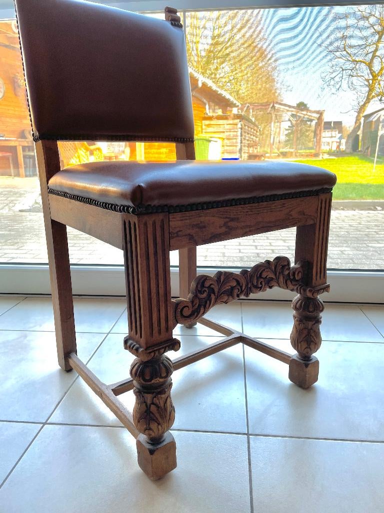 antieke stoelen, Enlèvement, Utilisé, Franse kloosterstoelen met houtsnijwerk, Bois