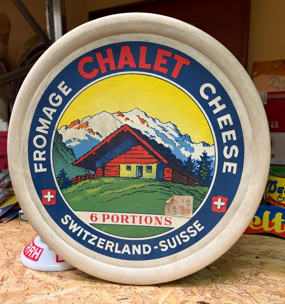 FROMAGE CHALET CHEESE Carton PLV - grand présentoir  1950, Collections, Marques & Objets publicitaires, Envoi