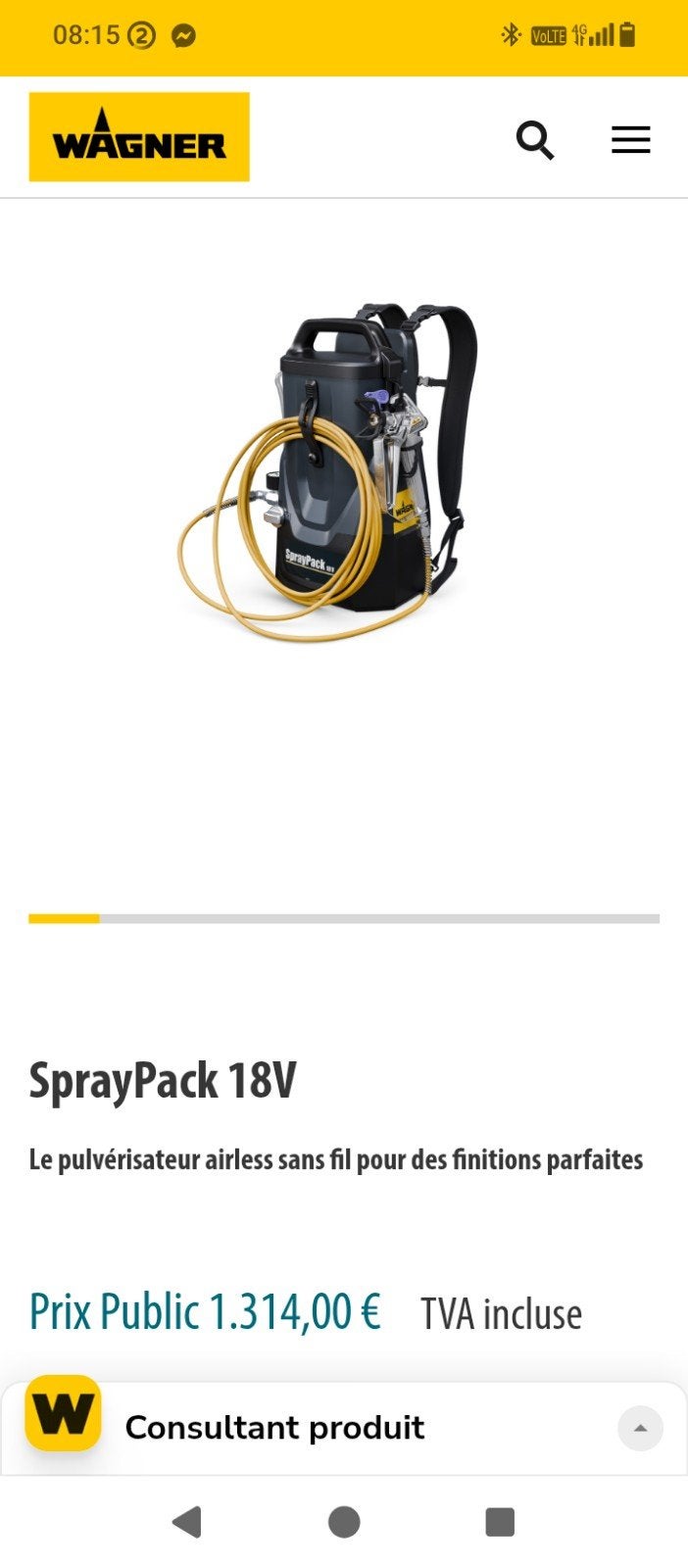 airless portable wagner spraypack, Enlèvement