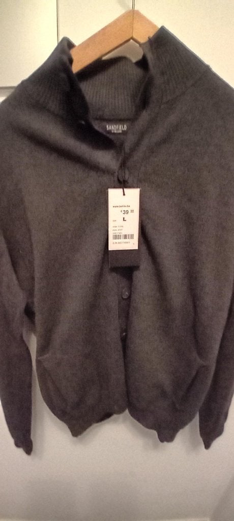 HERENTRUI DONKERGRIJS SPLINTERNIEUW BEL & BO, Kleding | Heren, Truien en Vesten, Ophalen of Verzenden, Nieuw, Maat 52/54 (L)