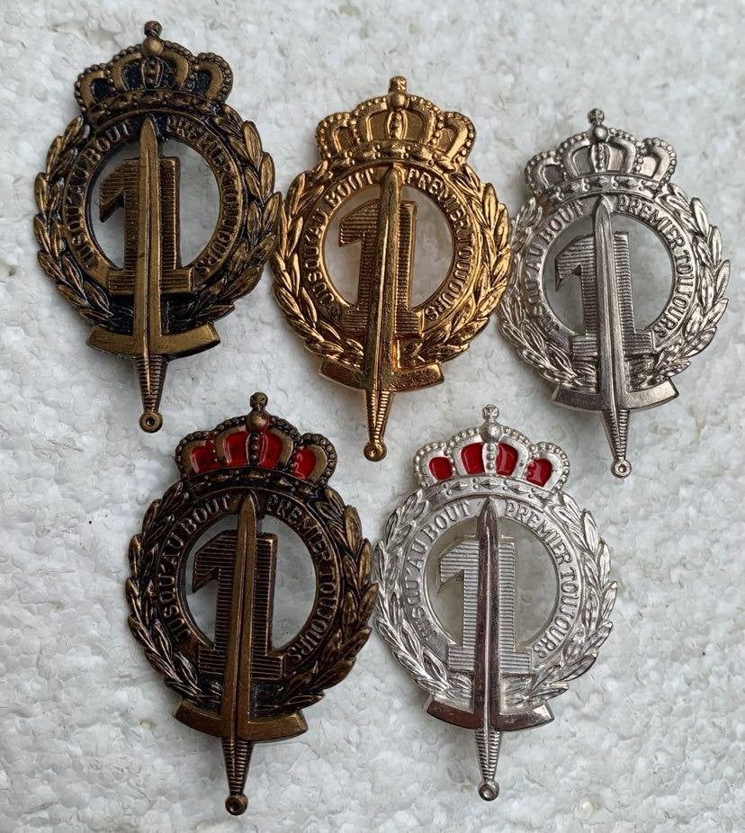 Kenteken, 5x LOT 1ste LINIE mutskentek, Brons +Zilver +Goud, Verzamelen, Militaria | Algemeen, Landmacht, Embleem of Badge, Ophalen of Verzenden