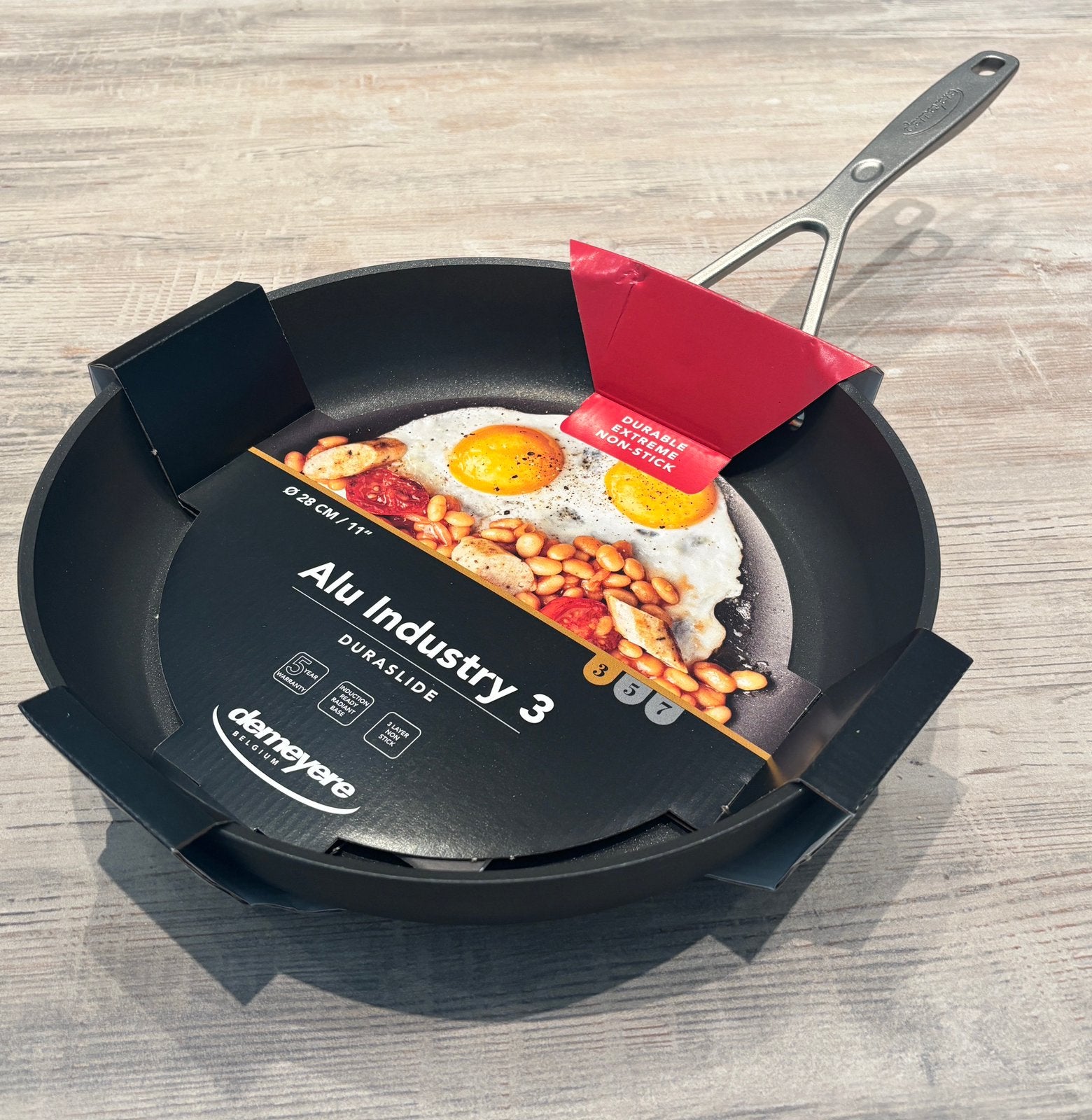Demeyere alu industry 3 duraslide bakpan 28cm, Geschikt voor inductie, Ophalen, Nieuw, Demeyere