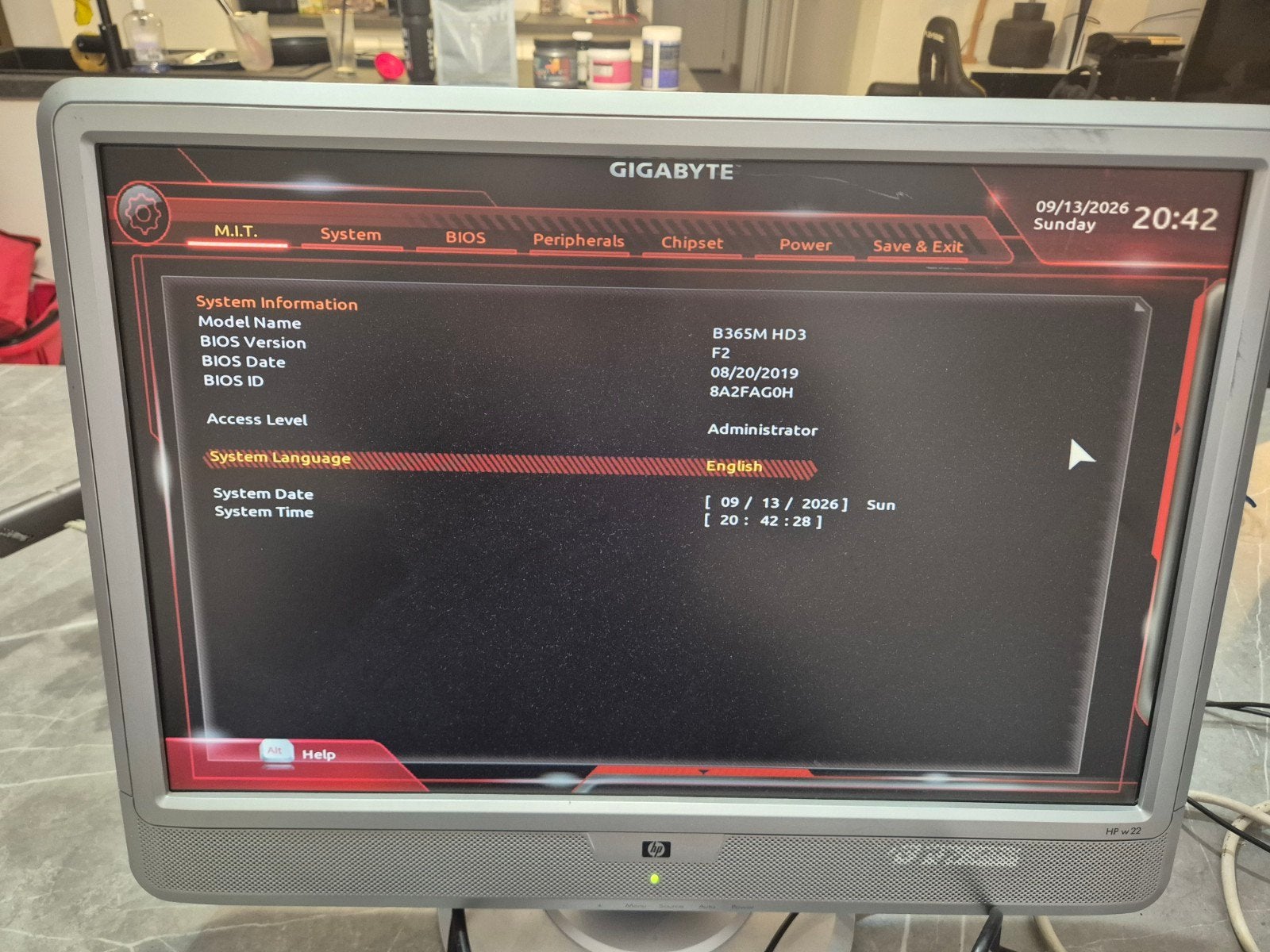 HP Scerm, Computers en Software, Ophalen, DVI, 60 Hz of minder, Gebruikt