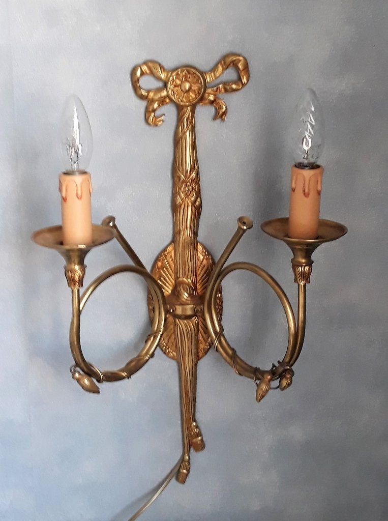 wandlamp empire stijl brons klassiek, Ophalen of Verzenden, Zo goed als nieuw, Wandlamp