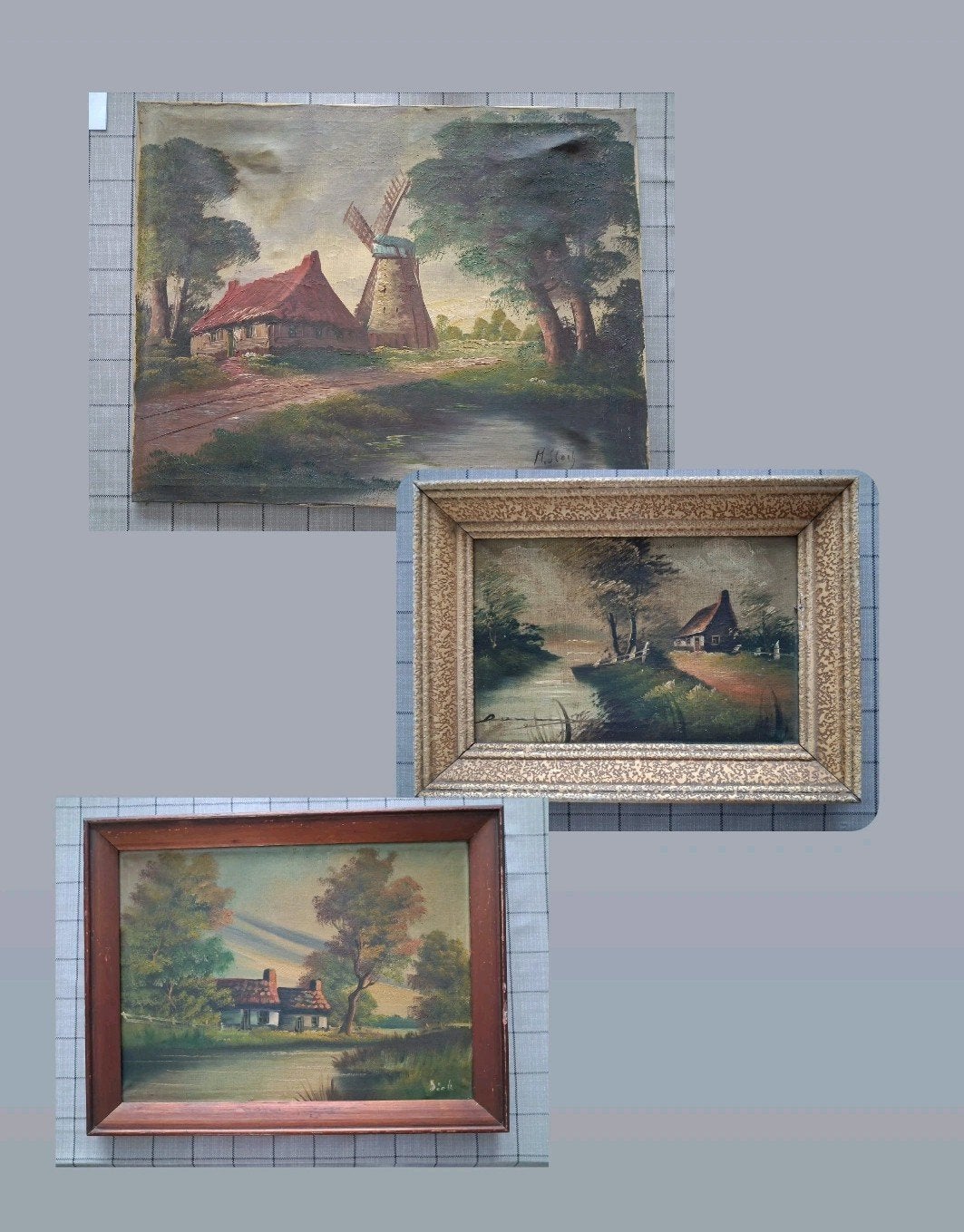 Lot de 3 cadres anciens, Enlèvement, Utilisé
