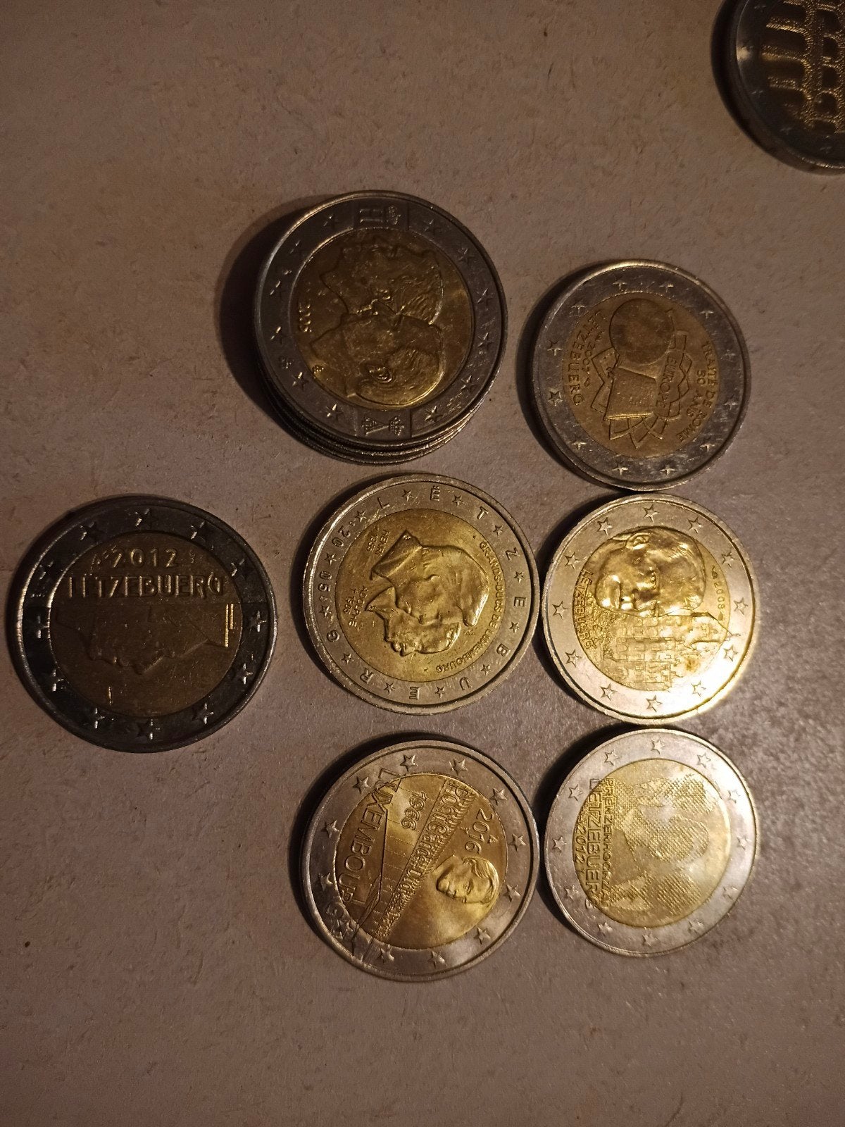 7 verschillende 2 euromunten Luxemburg, Timbres & Monnaies, Monnaies | Europe | Monnaies euro, Enlèvement, Luxembourg, 2 euros