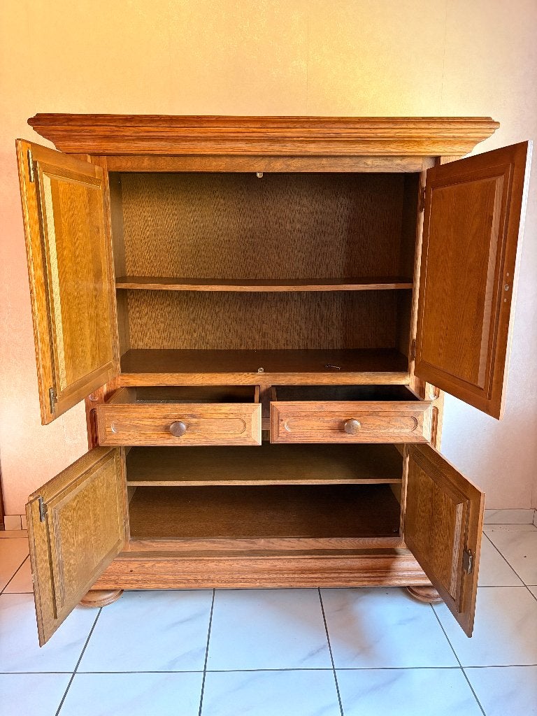 Massief eiken kast, Comme neuf, Landelijk, Enlèvement, Chêne