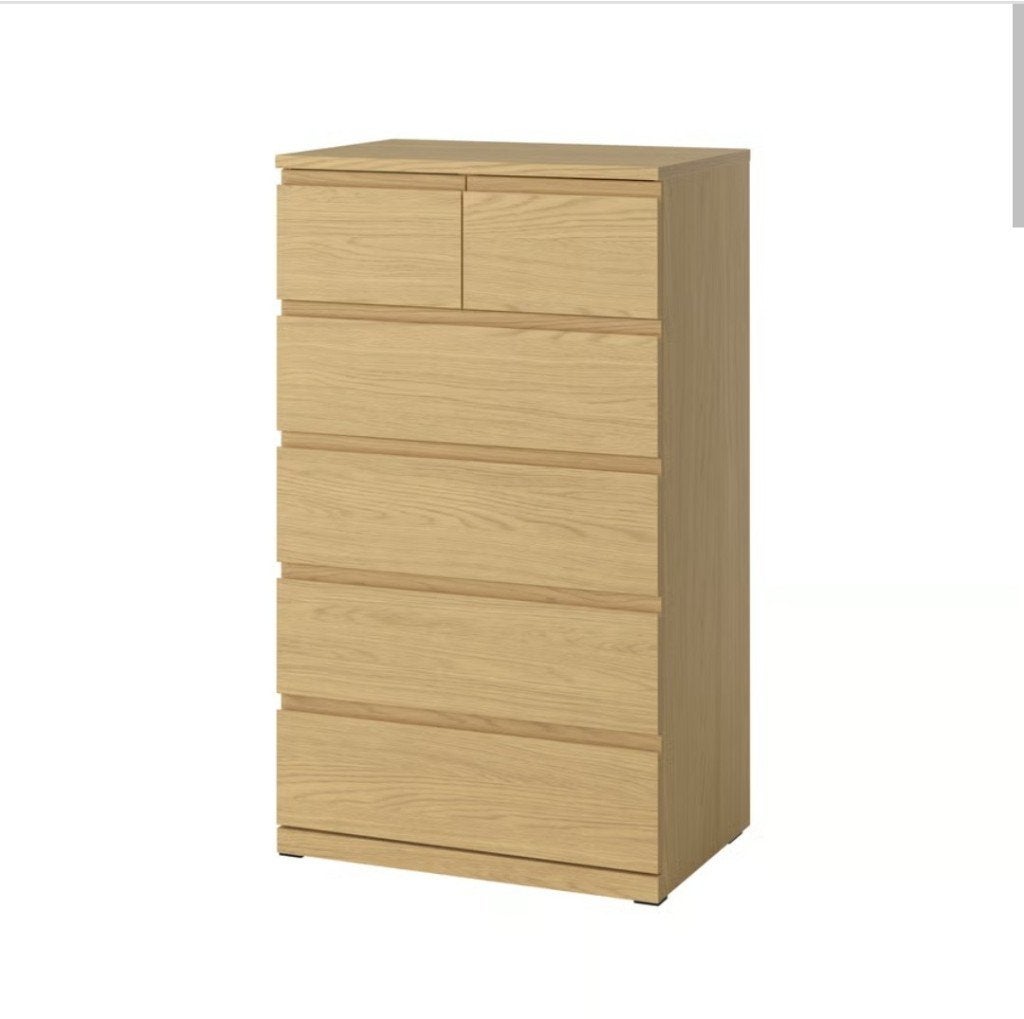 Commode Malm, Maison & Meubles, Armoires | Commodes, Utilisé, 100 à 150 cm, 50 à 100 cm, 25 à 50 cm, Chêne, Teck, 5 tiroirs ou plus